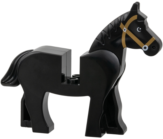 Horse with Black and White Eyes, White Pupils and Medium Nougat Bridle Pattern
I god stand.