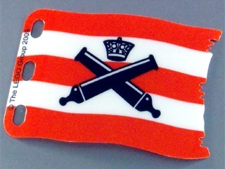 Plastic Flag 7 x 4 with Crossed Cannons over Red Stripes Pattern
I god stand.