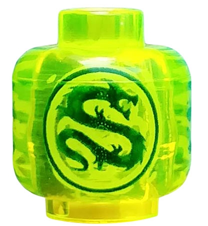 Minifigure, Head without Face with Dark Green Dragon in Circle Pattern
I god stand.