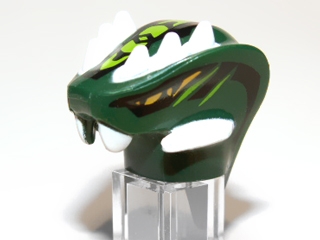 Minifigure, Head, Modified Snake with Horns and Lime Scales Pattern (Acidicus)
I god stand.