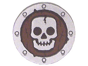 Minifigure, Shield Circular / Round Flat Face with Skull Pattern
I god stand.