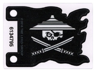 Plastic Flag 7 x 5 with White Ninjago Pirate on Black Background Pattern
I god stand.