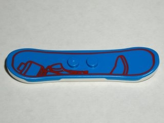 Minifigure, Utensil Snowboard, White Bottom with Red Border and Minifigure Outline Pattern
Bruksmerker under.