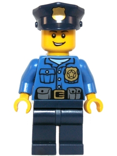 Police - Gold Badge, Police Hat, Open Grin
komplett i god stand.