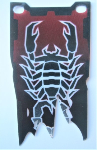 Plastic Flag 4 x 9 with Knights' Kingdom II Scorpion Pattern, Single Long Tatters Style
I god stand.