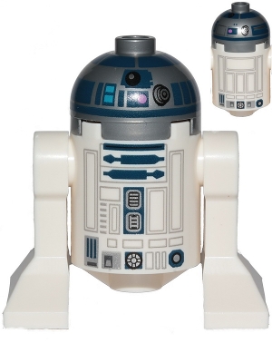 Astromech Droid, R2-D2 - Flat Silver Head, Dark Pink Dots, Large Receptor, Back Printing
Komplett i god stand.